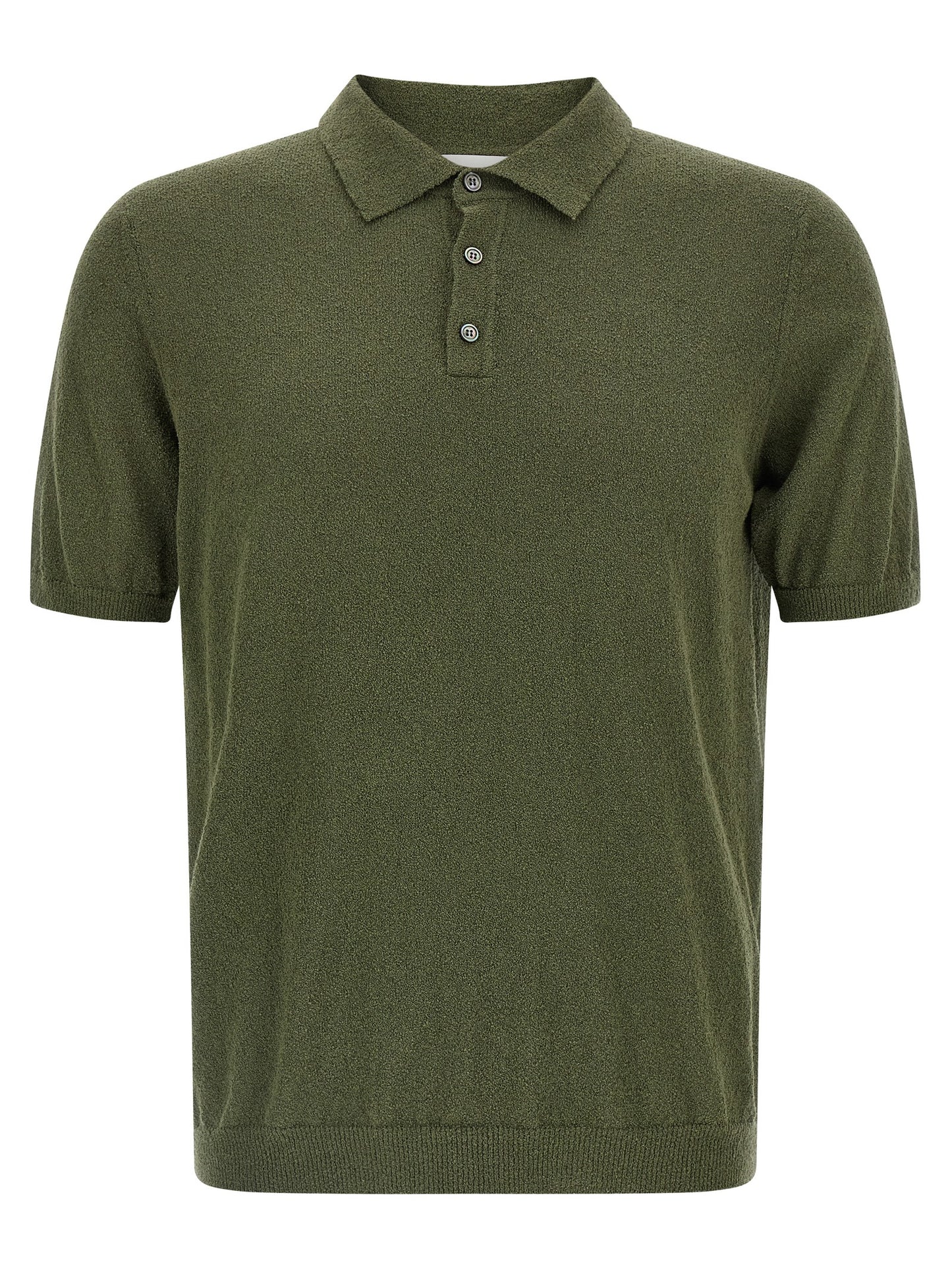 Polo Shirt by Roberto Collina for men in polyamide cotton bicolour & green presents a distinguished silhouette, showcasing a sophisticated and distinguished short-sleeve for a truly distinguished finish.