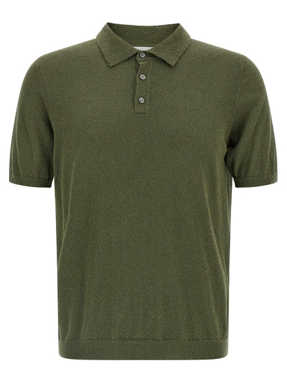 Polo Shirt by Roberto Collina for men in polyamide cotton bicolour & green presents a distinguished silhouette, showcasing a sophisticated and distinguished short-sleeve for a truly distinguished finish.