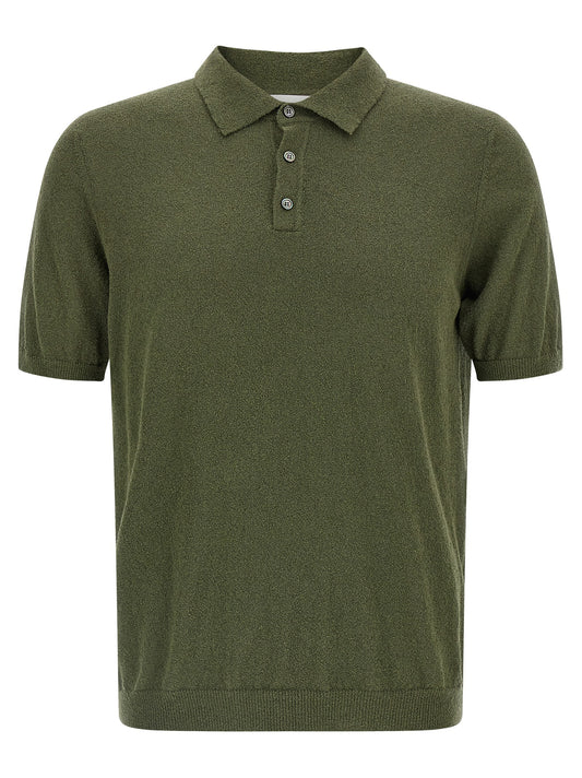 Polo Shirt by Roberto Collina for men in polyamide cotton bicolour & green presents a distinguished silhouette, showcasing a sophisticated and distinguished short-sleeve for a truly distinguished finish.