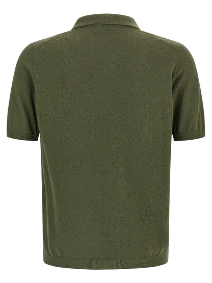 Polo Shirt by Roberto Collina for men in polyamide cotton bicolour & green showcases a sharp silhouette, detailed with a refined and sharp for a sophisticated finish.