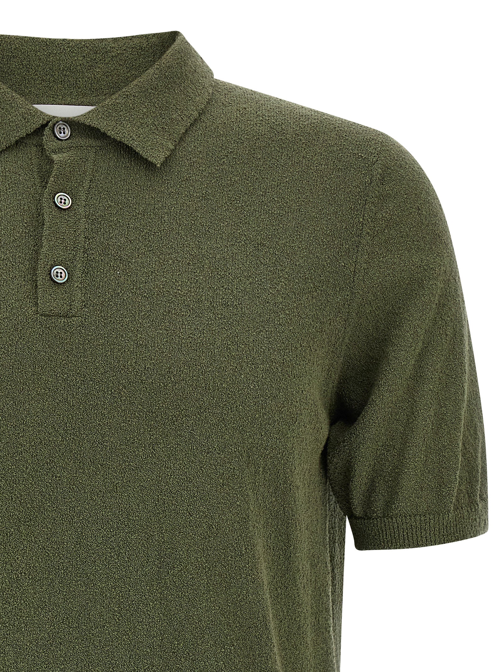 Polo Shirt by Roberto Collina for men in polyamide cotton bicolour & green presents a sleek silhouette, featuring a refined and for a sleek finish.