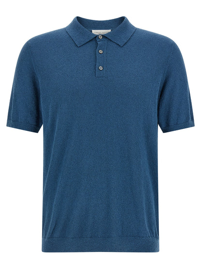 Polo Shirt by Roberto Collina for men in plush cotton & polyamide blue showcases a enviable silhouette, featuring a refined and short-sleeve for a enviable finish.