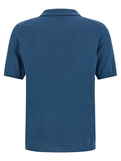 This Polo Shirt by Roberto Collina for men in plush cotton & polyamide blue presents a flawless silhouette, showcasing flawless detailing and a refined for a truly flawless aesthetic.