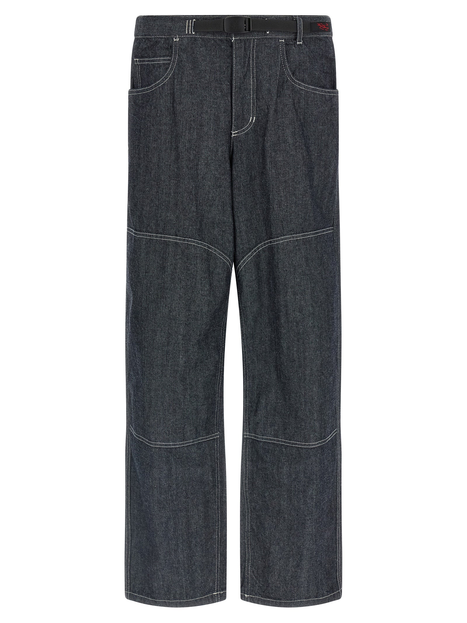 Jeans by Gramicci for men in denim cotton blue features an sartorial straight-leg and long with a cut for a sartorial finish.