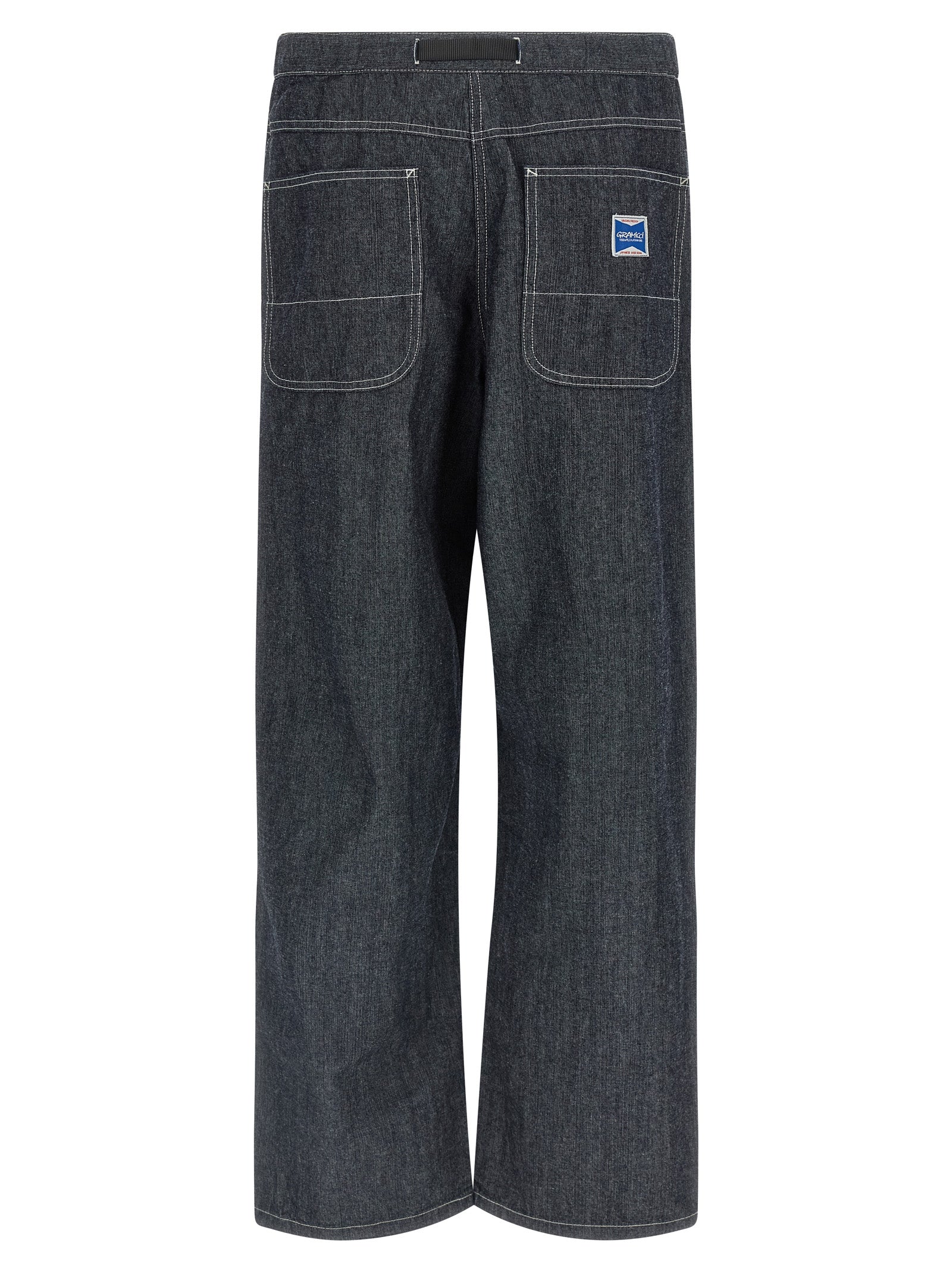 Jeans by Gramicci for men in denim cotton blue features an refined tailoring silhouette, showcasing a premium straight-leg with a and long cut for a refined tailoring look.