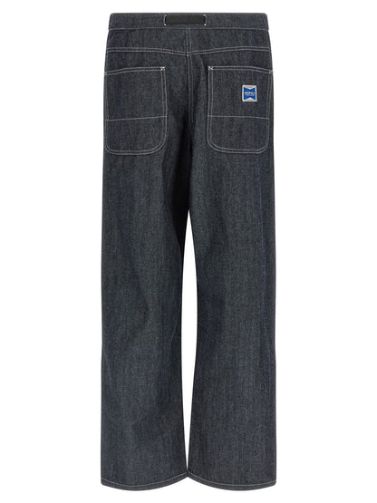 Jeans by Gramicci for men in denim cotton blue features an refined tailoring silhouette, showcasing a premium straight-leg with a and long cut for a refined tailoring look.