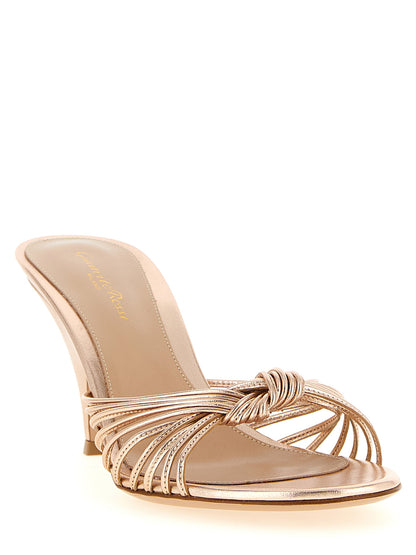 Gianvito Rossi Women's Nappa Lamb Leather Stiletto Mules Sandals - Multicolor Pink Signature