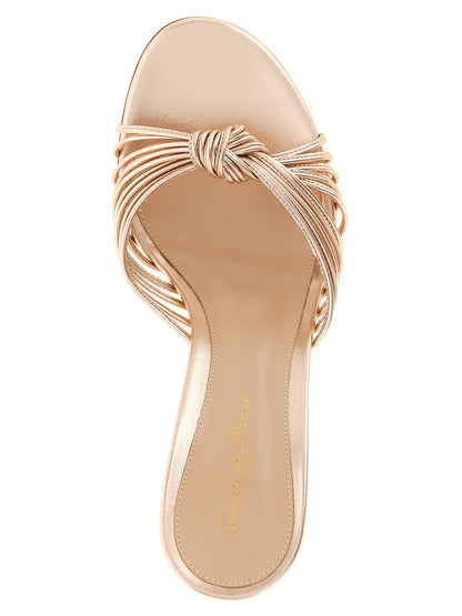 Gianvito Rossi Women's Nappa Lamb Leather Stiletto Mules Sandals - Multicolor Pink Signature