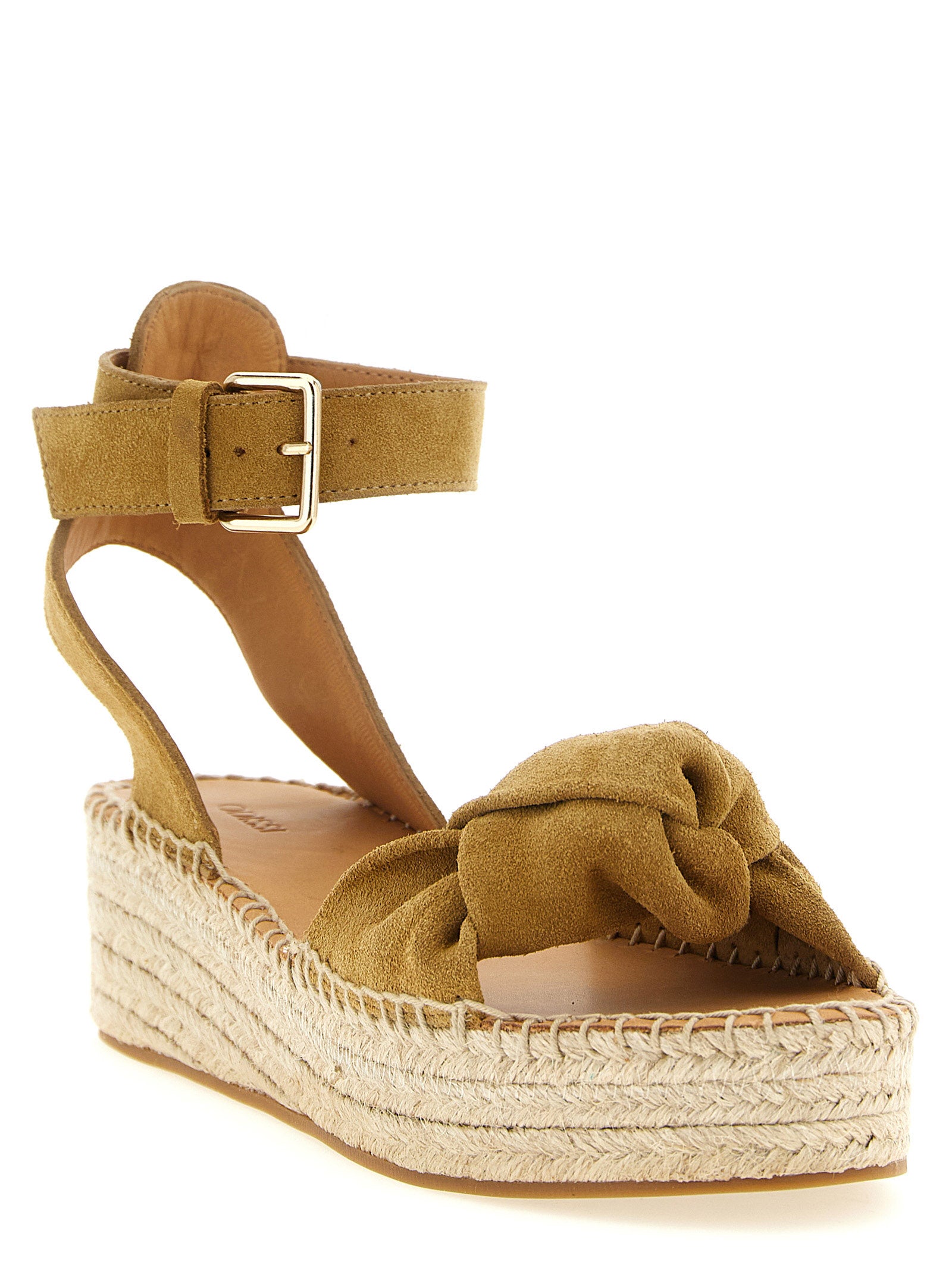 Wedge Ankle Strap Sandals by ODISSI for women in bos taurus suede calfskin leather and beige presents a captivating silhouette, showcasing the signature style of the Women's Bos Taurus Suede Calfskin Leather Wedge Ankle Strap Sandals with a captivating wedge and captivating .