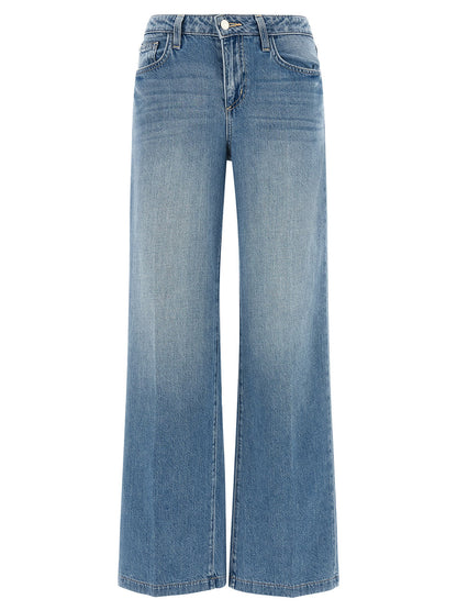 Jeans by L'Agence for women in denim cotton blue features a refined silhouette with a refined straight-leg & wide, defined by a low rise and a refined long for a refined finish.
