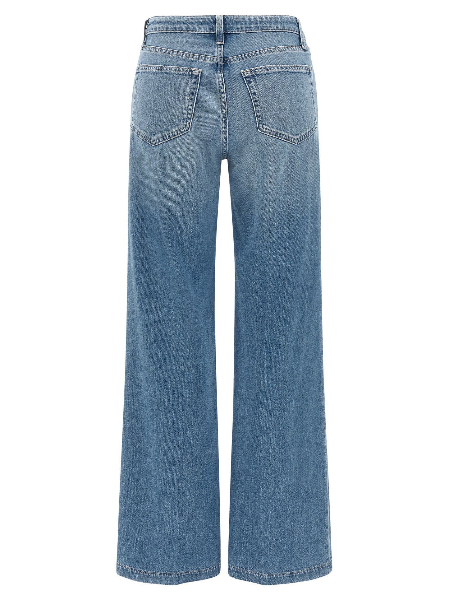 Jeans by L'Agence for women in denim cotton blue features a polished silhouette with a polished straight-leg & wide, reaching a polished long and finished with a polished low rise.