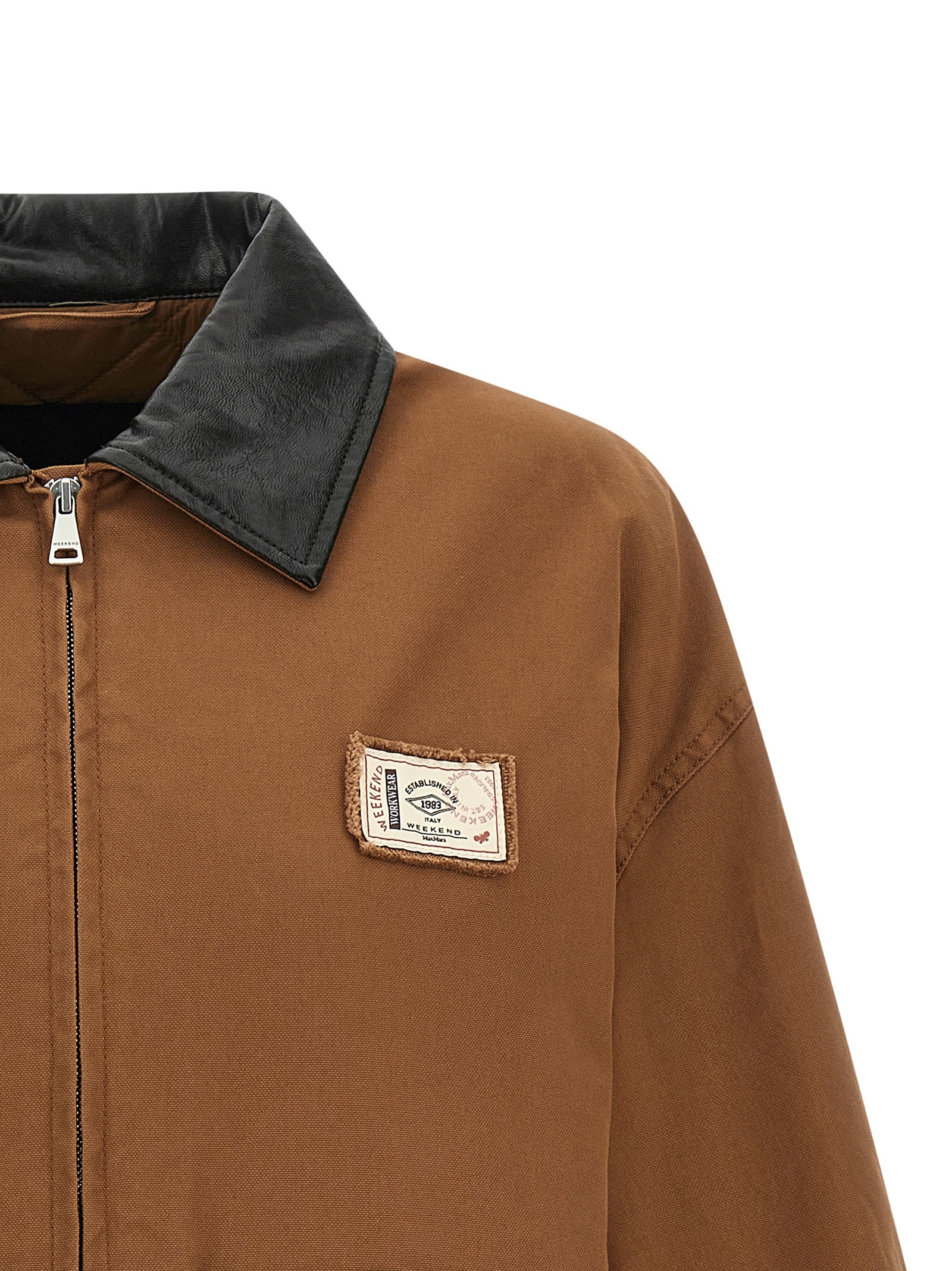 Overcoat by Max Mara for women in cotton brown showcases a architectural silhouette, artfully detailed with a distinctive shirt-collar neckline and functional pockets & insulated for a architectural finish.
