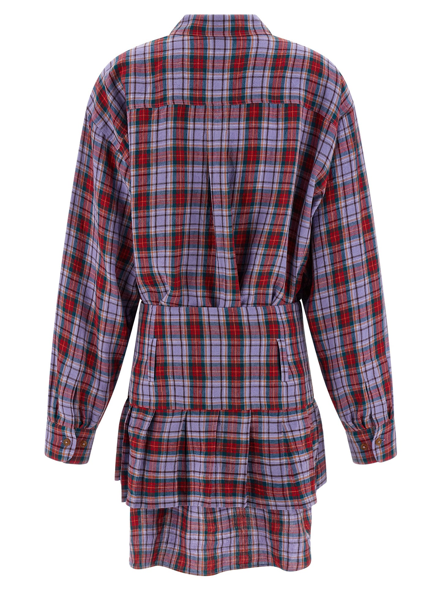 Vivienne Westwood Women's Long-Sleeve Linen Short Mini Dress - Multicolor Print