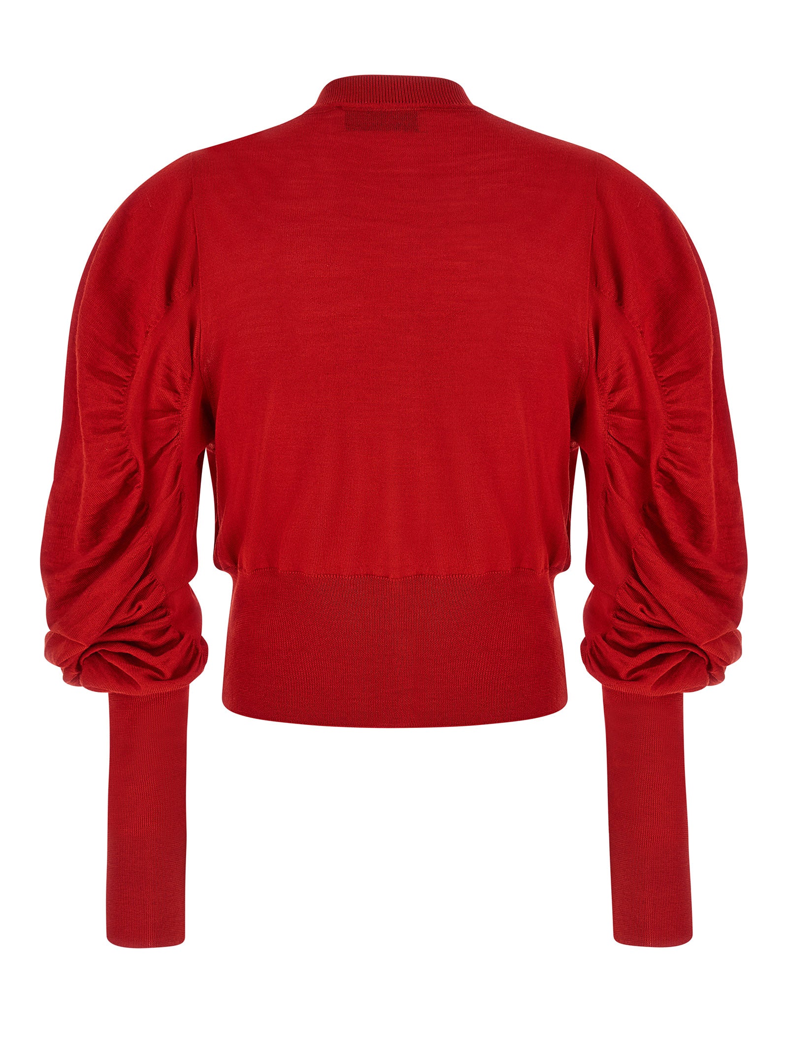 Cardigan by Vivienne Westwood for women in wool & silk multicolor, red & signature features a dramatic silhouette, showcasing a sophisticated round neckline and dramatic detail for a timeless, premium look.