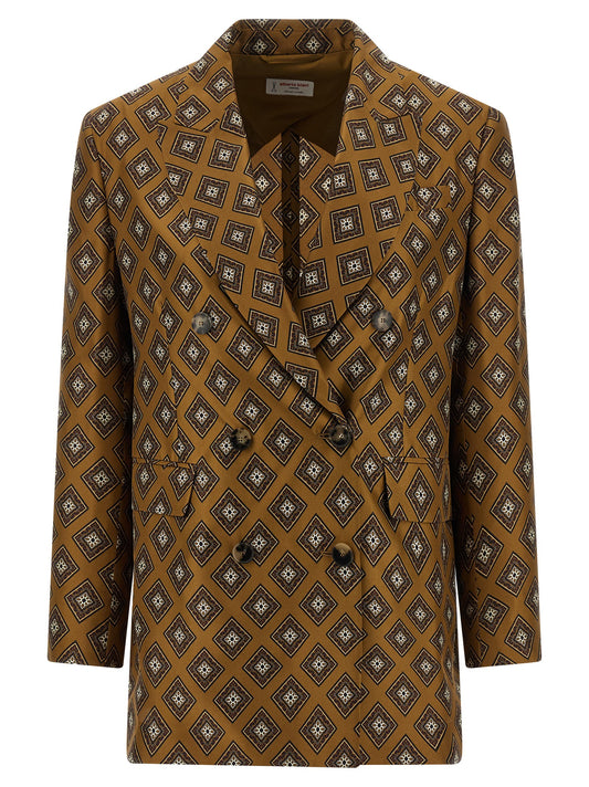 Blazer by Alberto Biani for women in silk brown & horn features an crisp silhouette with sophisticated and a crisp for a truly crisp finish.