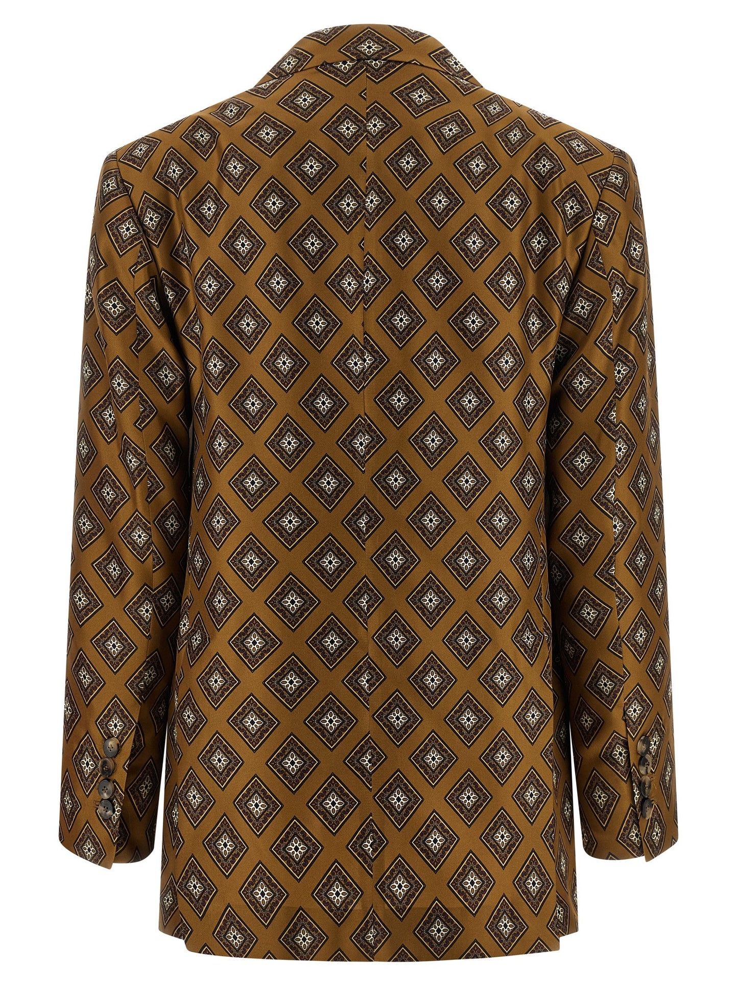 Blazer by Alberto Biani for women in silk brown & horn presents a distinguished silhouette, detailed with a distinguished and distinctive for a truly sophisticated finish.