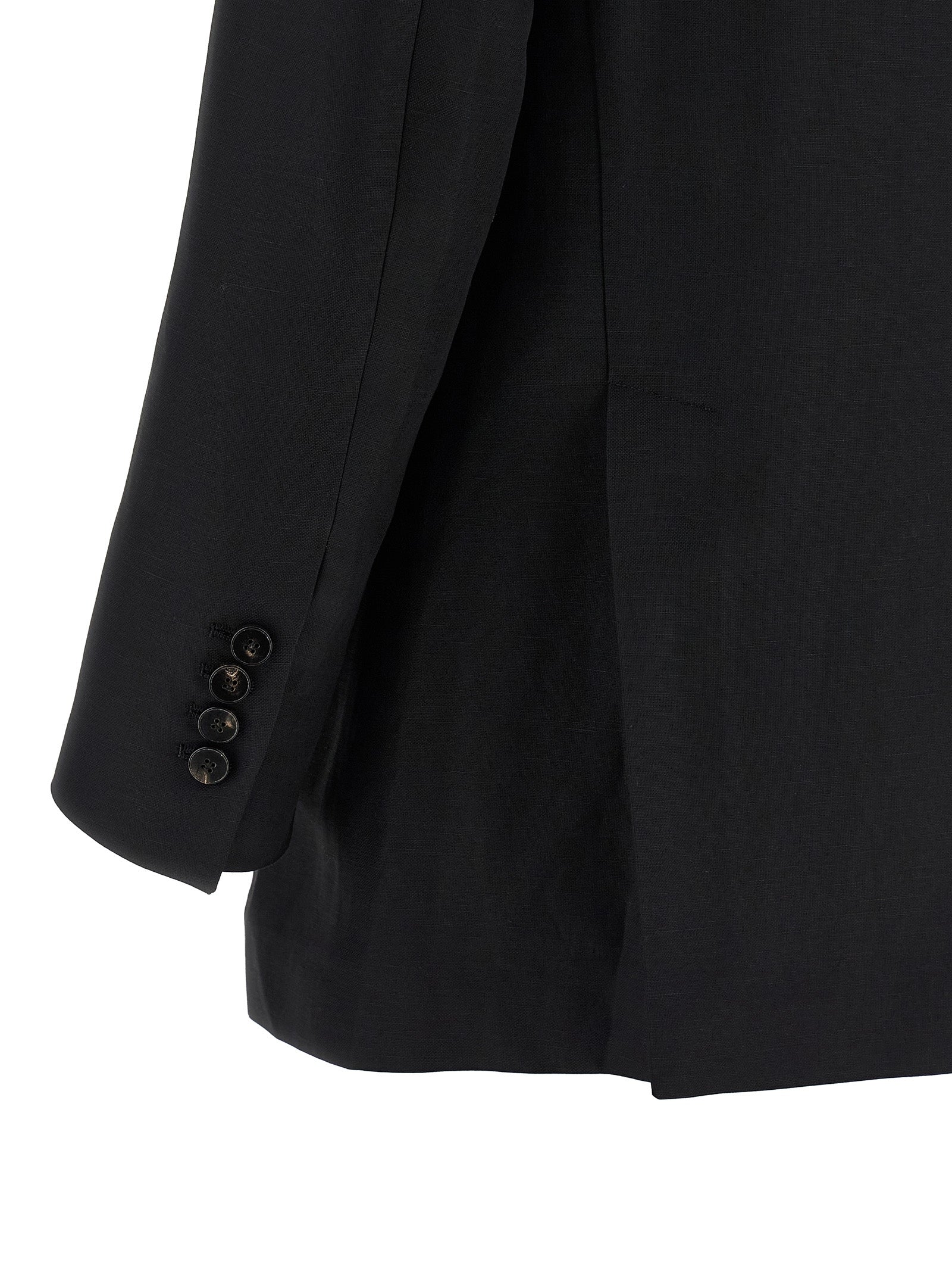 Blazer by Alberto Biani for women in linen & viscose black & horn features an stylish silhouette, showcasing a sophisticated and stylish for a truly stylish finish.