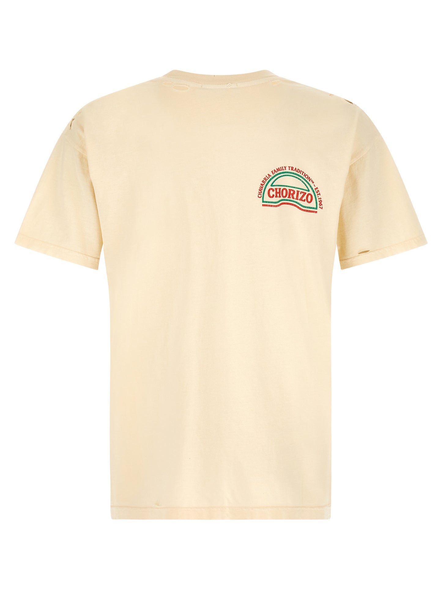 T-Shirt by WILLY CHAVARRIA for men in cotton beige & print features an on trend silhouette, perfectly showcasing a on trend and crew neckline for an elevated aesthetic.