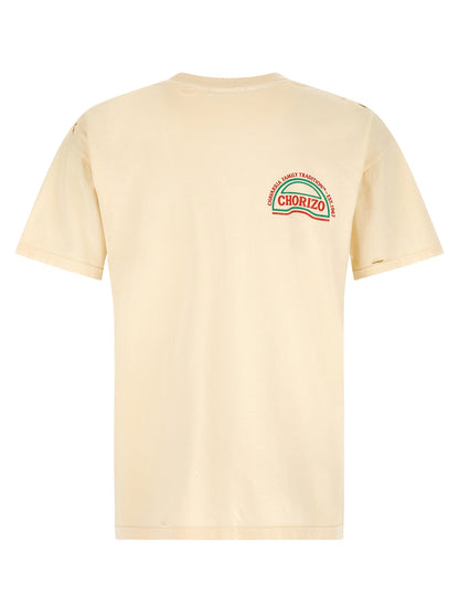 T-Shirt by WILLY CHAVARRIA for men in cotton beige & print features an on trend silhouette, perfectly showcasing a on trend and crew neckline for an elevated aesthetic.