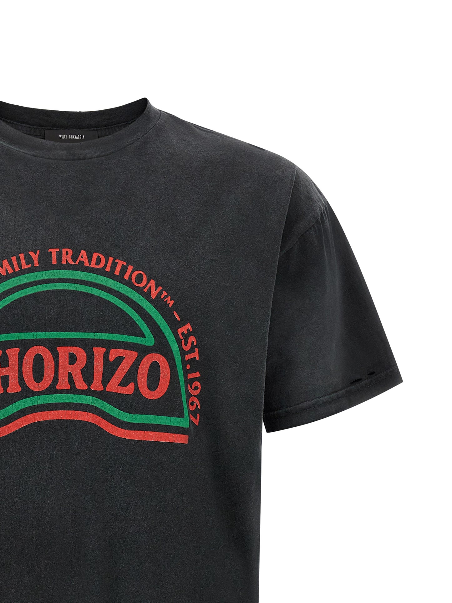 T-Shirt by WILLY CHAVARRIA for men in cotton black & print features a plush silhouette, showcasing a sophisticated and for a truly plush finish.