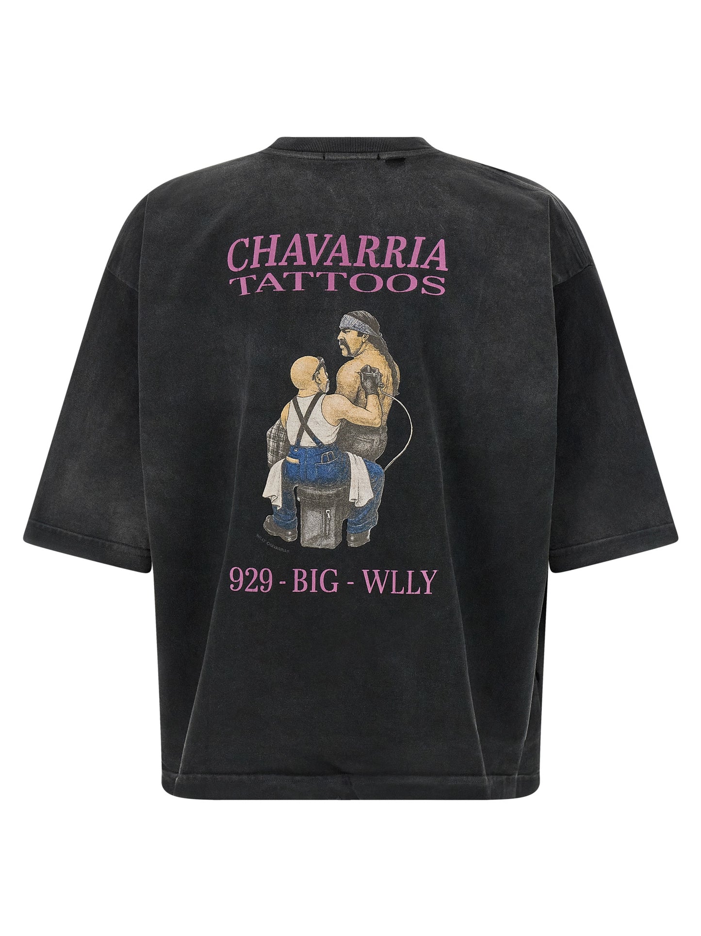 T-Shirt by WILLY CHAVARRIA for men in buffalo leather & cotton black & print features an on trend silhouette, perfectly showcasing a on trend and crew neckline for an elevated aesthetic.