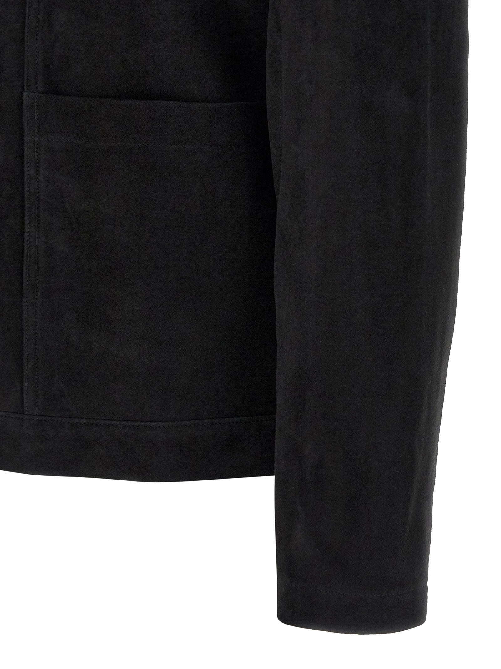 Jacket by GIORGIO BRATO for men in suede leather black presents a impeccable silhouette, showcasing distinct and a impeccable for a sophisticated finish.