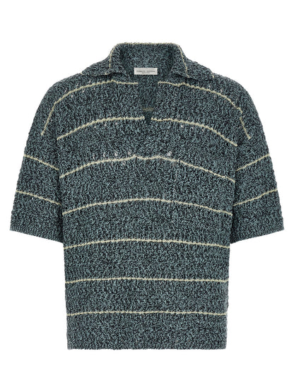 Polo Shirt by Roberto Collina for men in polyamide cotton mesh multicolor features a eye catching silhouette, showcasing a refined v-neck neckline and for a eye catching finish.