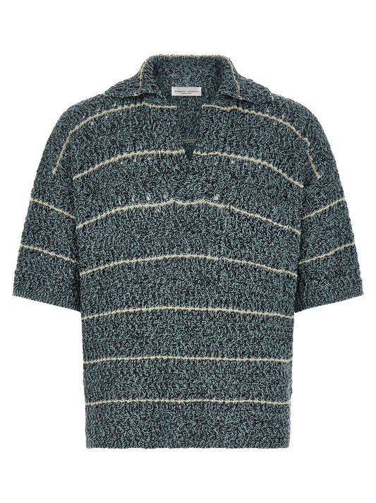 Polo Shirt by Roberto Collina for men in polyamide cotton mesh multicolor features a eye catching silhouette, showcasing a refined v-neck neckline and for a eye catching finish.