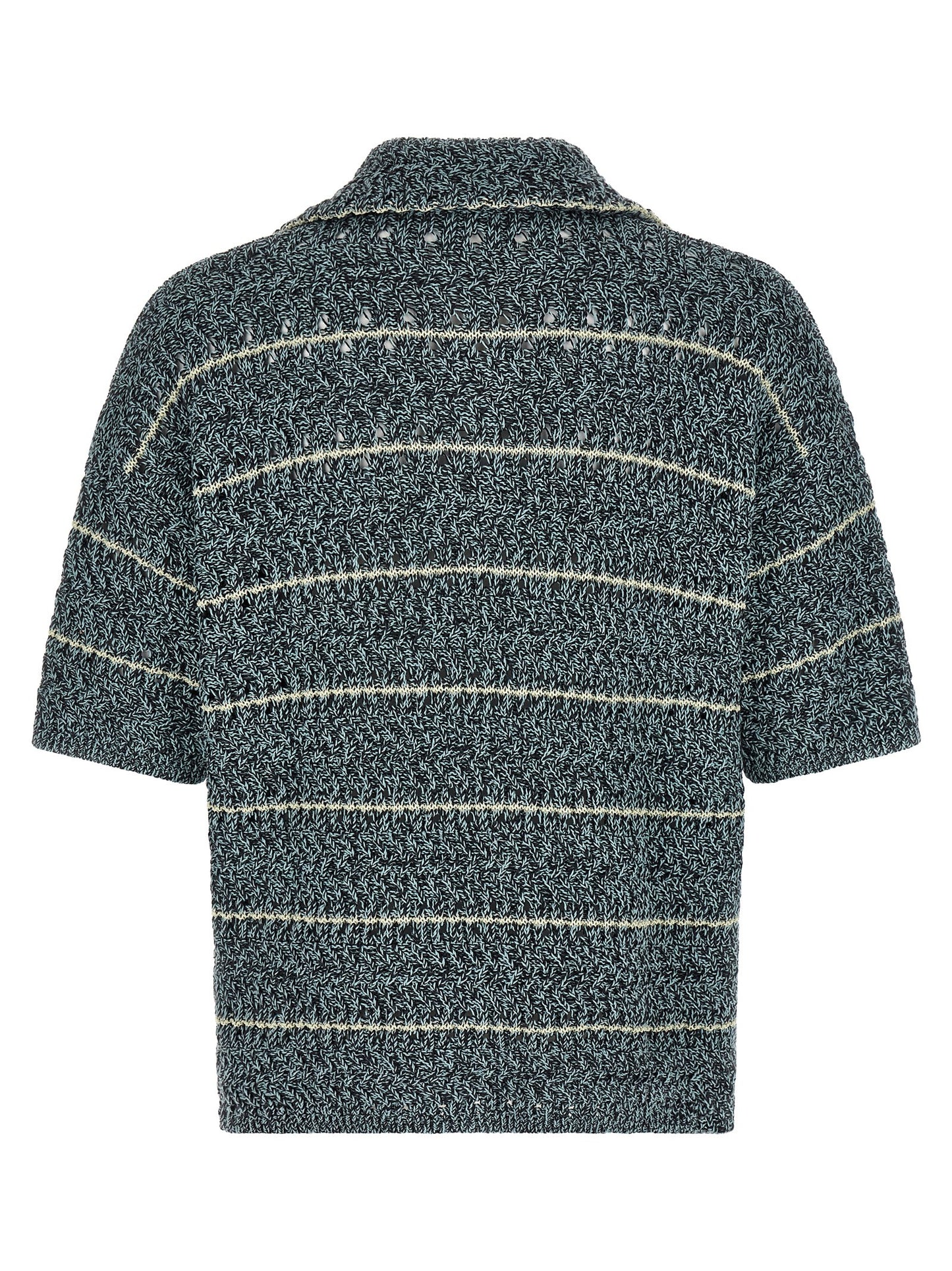 Polo Shirt by Roberto Collina for men in polyamide cotton mesh multicolor presents a sleek silhouette, featuring a refined v-neck neckline and for a sleek finish.