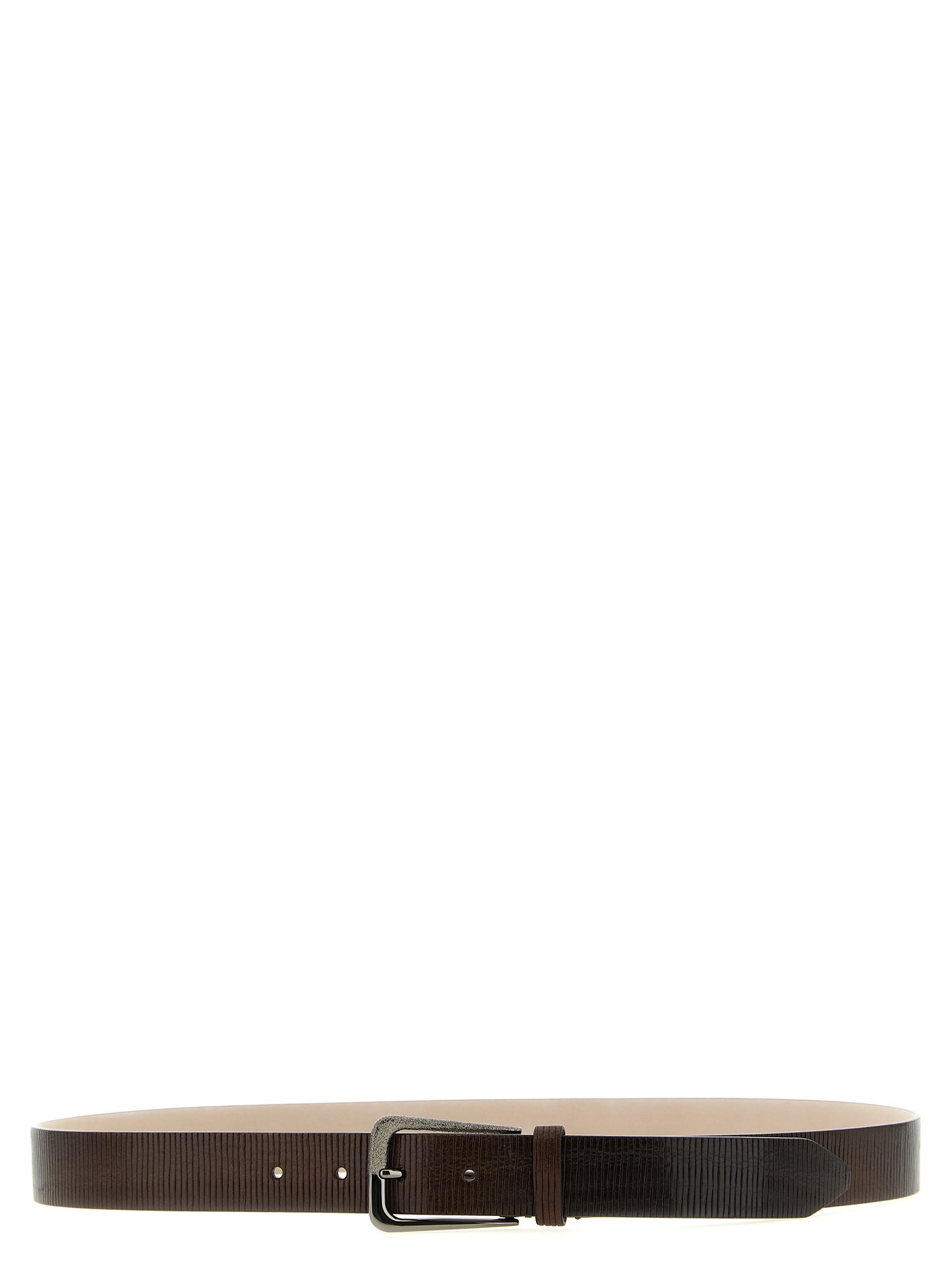 Belt by Brunello Cucinelli for women in leather & metal brown features an artisanal silhouette, showcasing the artisanal craftsmanship of the Leather & Metal Belt collection for a artisanal finish.