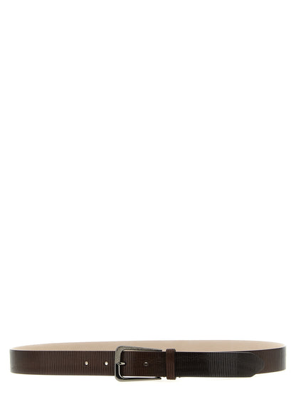 Belt by Brunello Cucinelli for women in leather & metal brown features an artisanal silhouette, showcasing the artisanal craftsmanship of the Leather & Metal Belt collection for a artisanal finish.