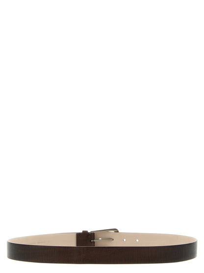 Belt by Brunello Cucinelli for women in leather & metal brown presents a artisanal silhouette from the Leather & Metal Belt collection, showcasing an artisanal design and refined craftsmanship for a artisanal look.