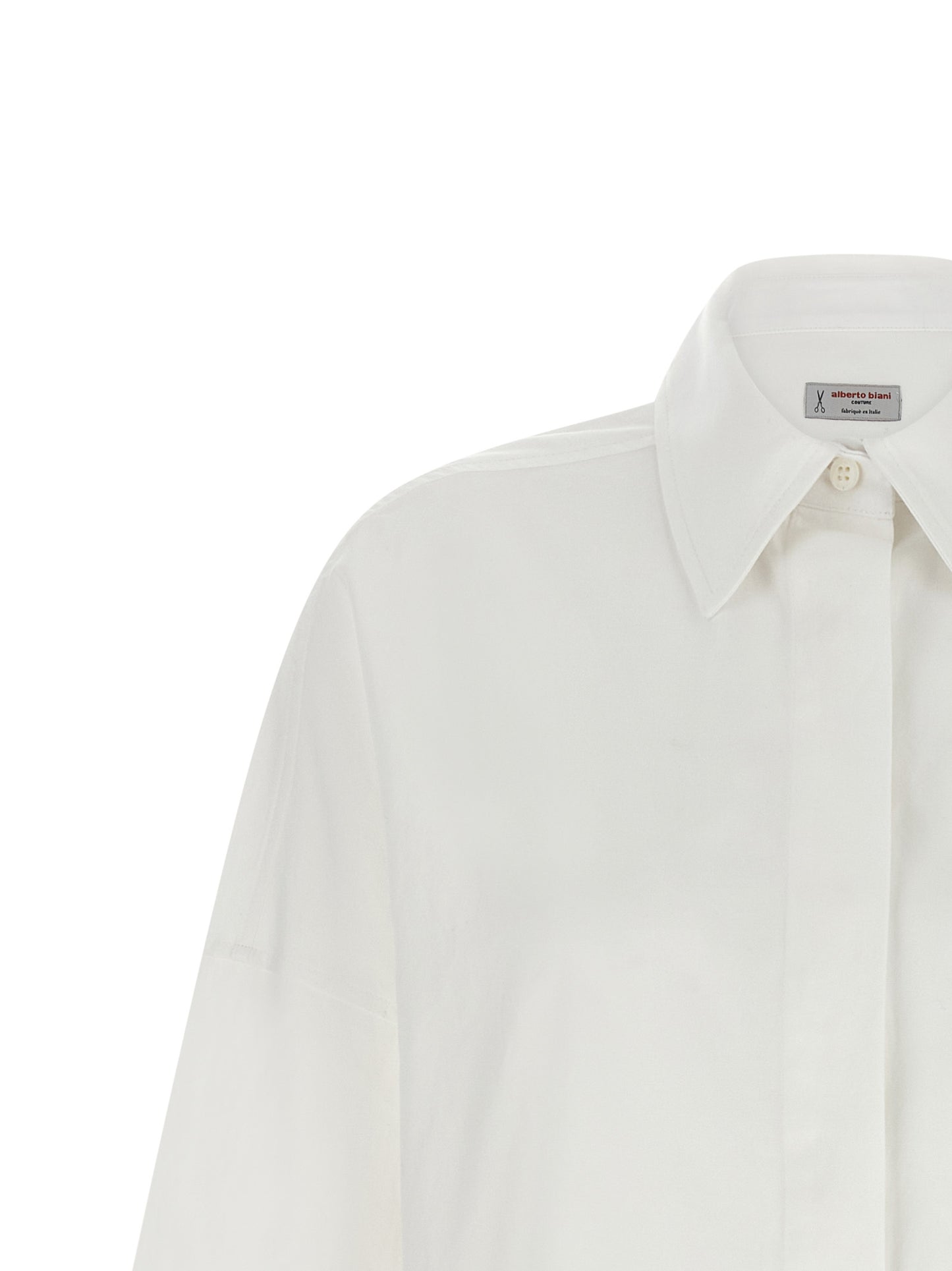 Blouse by Alberto Biani for women in cotton white presents a discerning silhouette, showcasing a sophisticated and for a truly discerning finish.
