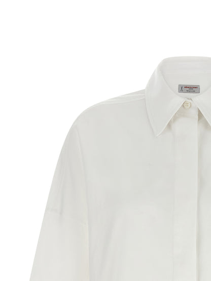Blouse by Alberto Biani for women in cotton white presents a discerning silhouette, showcasing a sophisticated and for a truly discerning finish.
