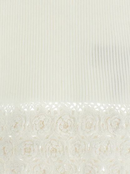 Vest by Ganni for women in organic cotton & polyamide white features a chic silhouette, expertly detailed with a refined v-neck neckline and premium for a truly chic look.