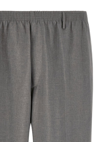 Trousers by CELLAR DOOR for men in stretch polyester & viscose gray presents a smart silhouette, meticulously detailed with a smart straight-leg, a smart long, and a smart .