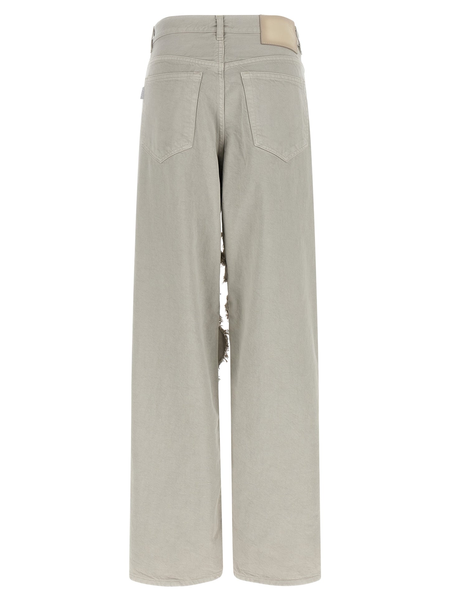 Jeans by Haikure for women in denim cotton satin gray features an refined tailoring silhouette, showcasing a premium flared & wide with a and long cut for a refined tailoring look.