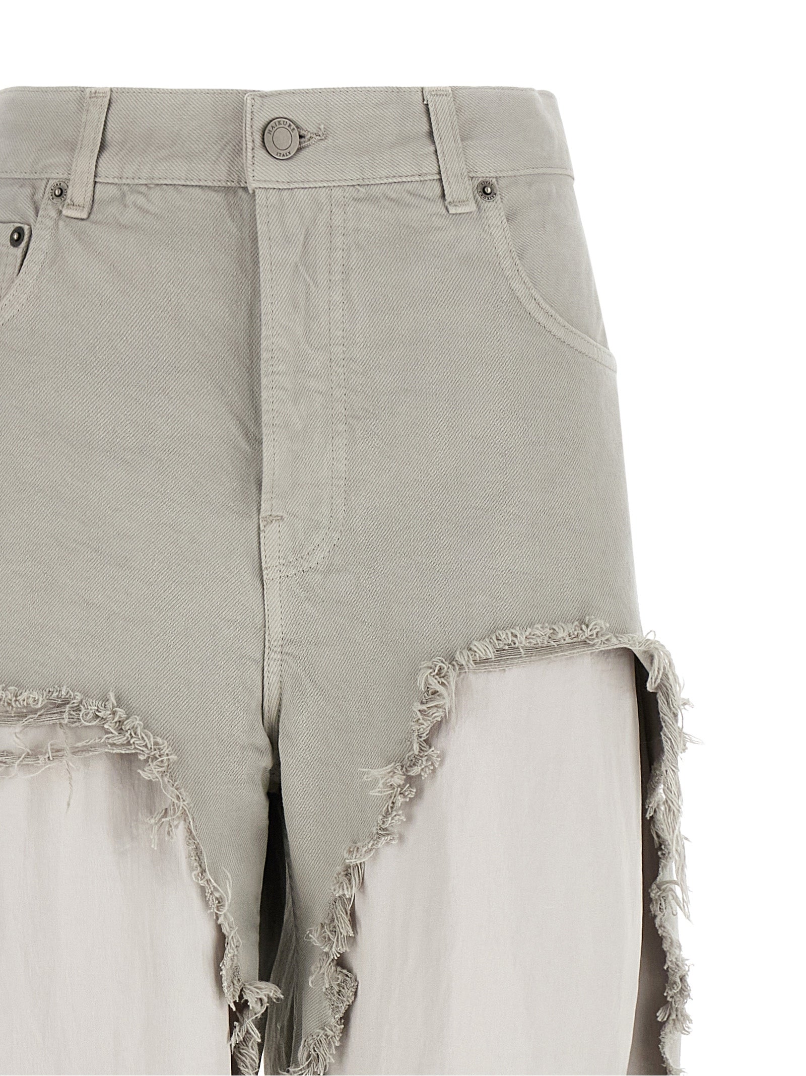 Jeans by Haikure for women in denim cotton satin gray features an sophisticated and flared & wide with a precise long, creating a sophisticated and sophisticated silhouette.