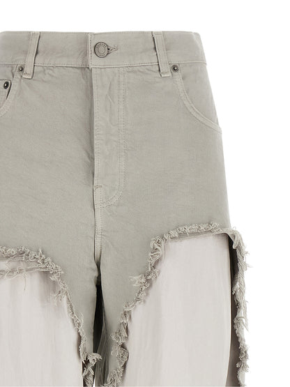 Jeans by Haikure for women in denim cotton satin gray features an sophisticated and flared & wide with a precise long, creating a sophisticated and sophisticated silhouette.