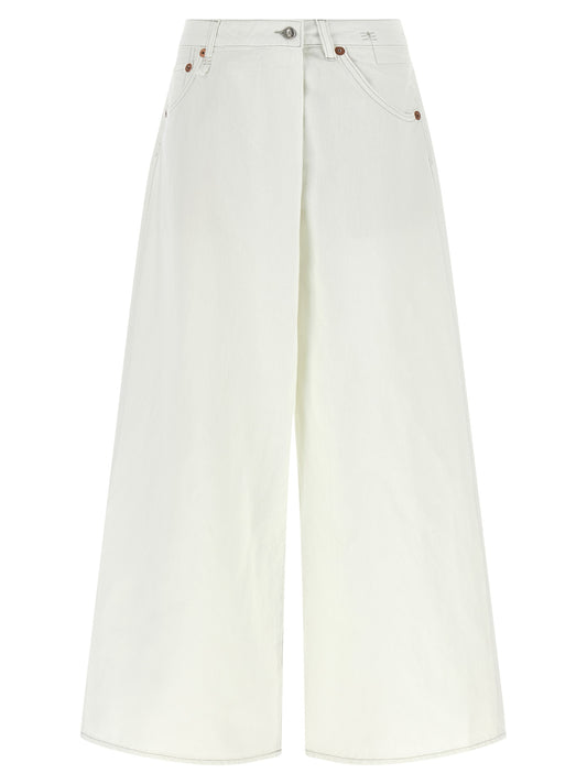 Jeans by R13 for women in denim cotton white features a refined silhouette with a refined wide, defined by a and a refined long for a refined finish.