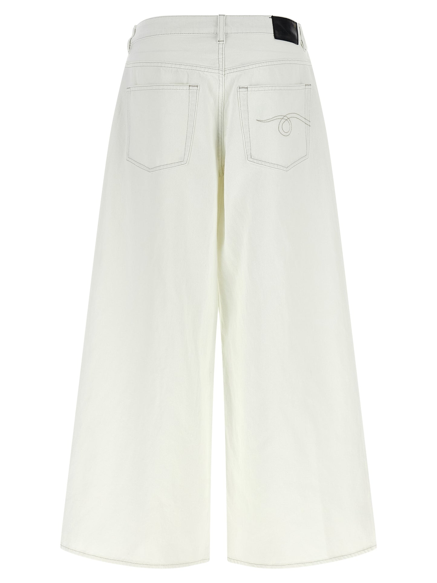 Jeans by R13 for women in denim cotton white presents a tailored silhouette, showcasing a tailored wide and long cut with a refined for a truly tailored aesthetic.