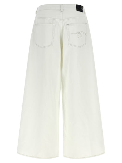 Jeans by R13 for women in denim cotton white presents a tailored silhouette, showcasing a tailored wide and long cut with a refined for a truly tailored aesthetic.