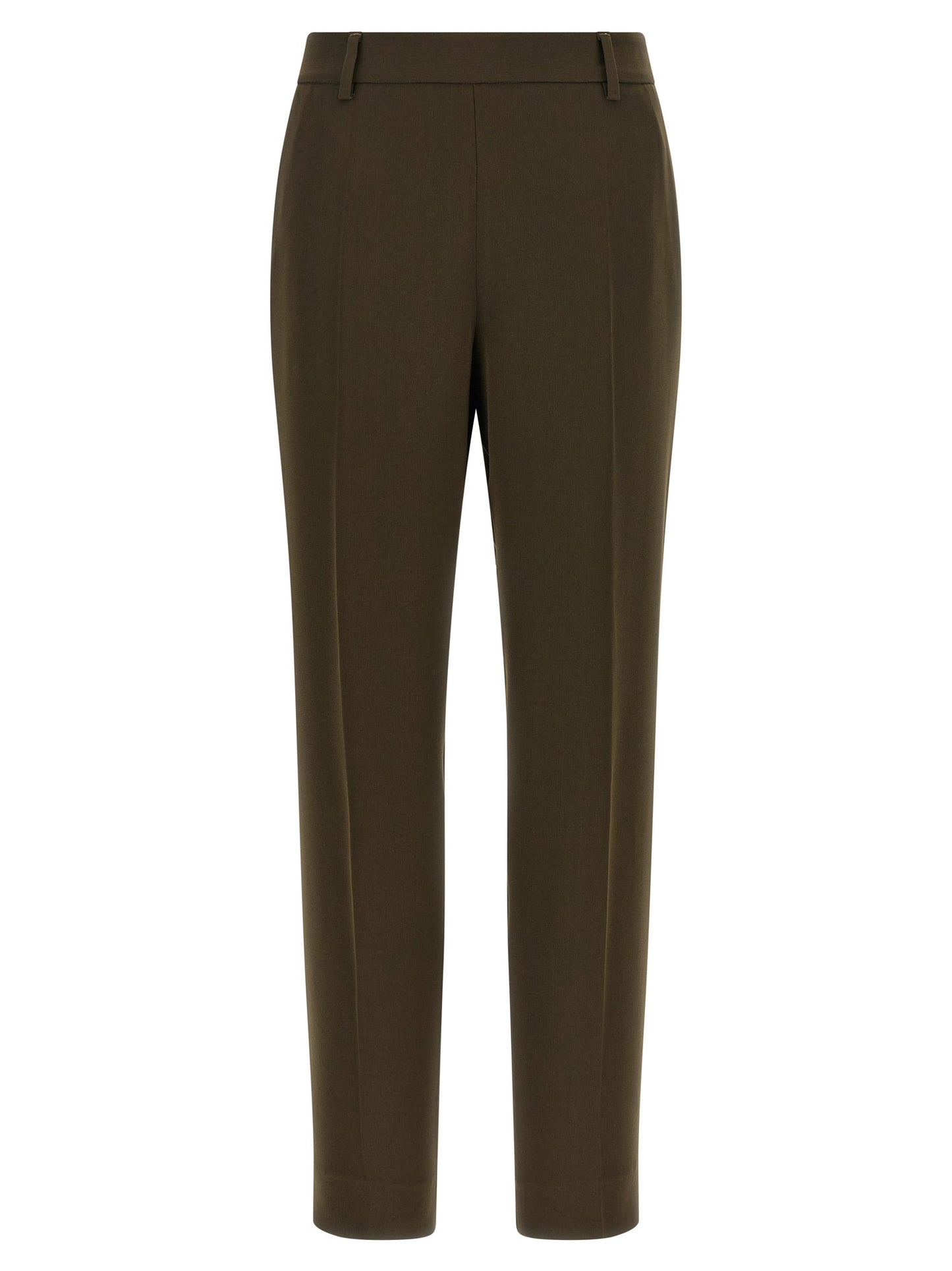 Casual Pants by Alberto Biani for women in polyester crepe bicolour & green features a polished silhouette with a polished straight-leg, reaching a polished long and finished with a polished .