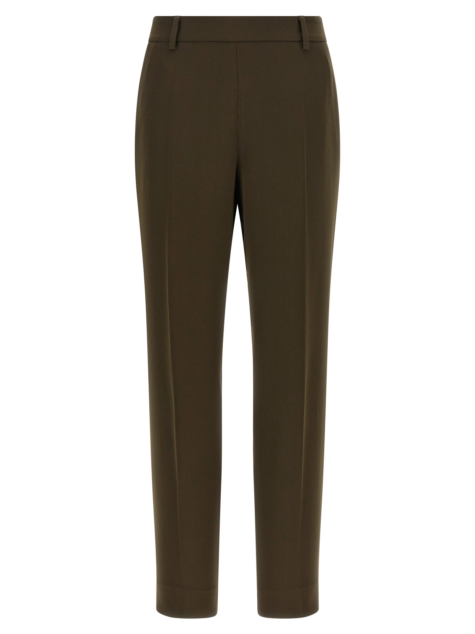 Casual Pants by Alberto Biani for women in polyester crepe bicolour & green features a polished silhouette with a polished straight-leg, reaching a polished long and finished with a polished .