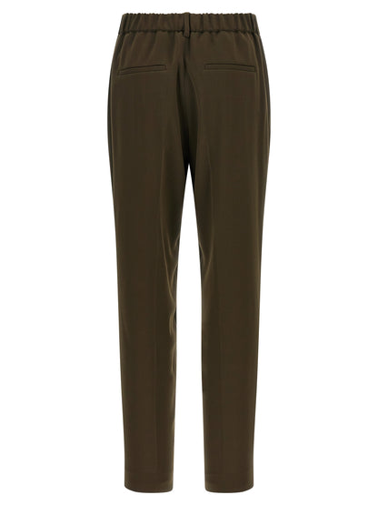 Casual Pants by Alberto Biani for women in polyester crepe bicolour & green features an sophisticated and straight-leg with a precise long, creating a sophisticated and sophisticated silhouette.