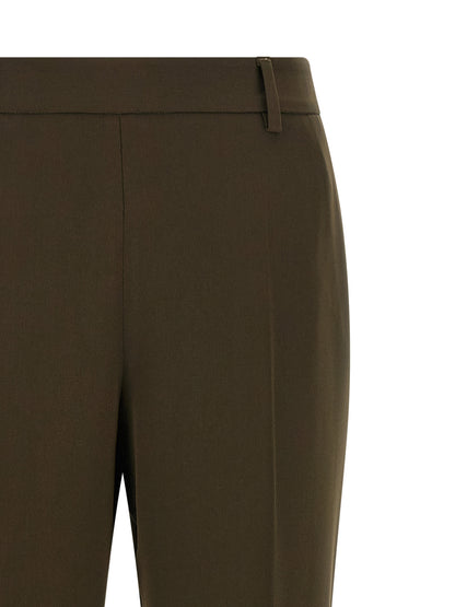 Casual Pants by Alberto Biani for women in polyester crepe bicolour & green presents a refined pantology silhouette, artfully defined by a refined pantology straight-leg, long, and a sophisticated .
