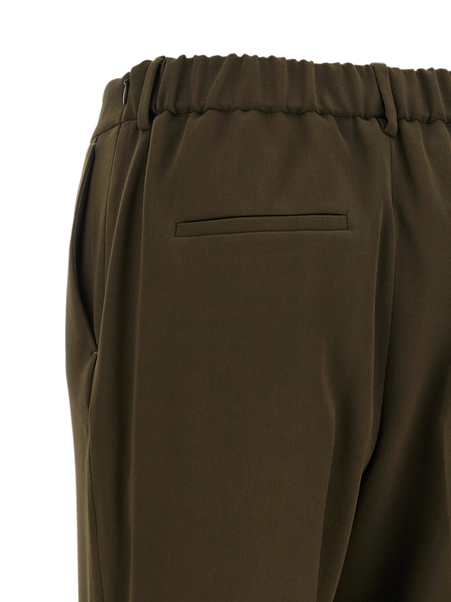 Casual Pants by Alberto Biani for women in polyester crepe bicolour & green features an refined tailoring silhouette, showcasing a premium straight-leg with a and long cut for a refined tailoring look.