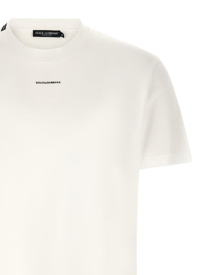 T-Shirt by Dolce & Gabbana for men in cotton white showcases a unassuming silhouette, artfully detailed with a refined and unassuming for a sophisticated, contemporary look.