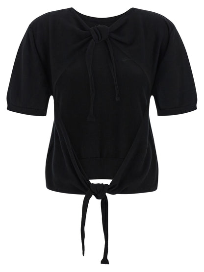 Cardigan by Ganni for women in organic cotton black features an crisp silhouette, showcasing a sophisticated and detail for a truly crisp finish.