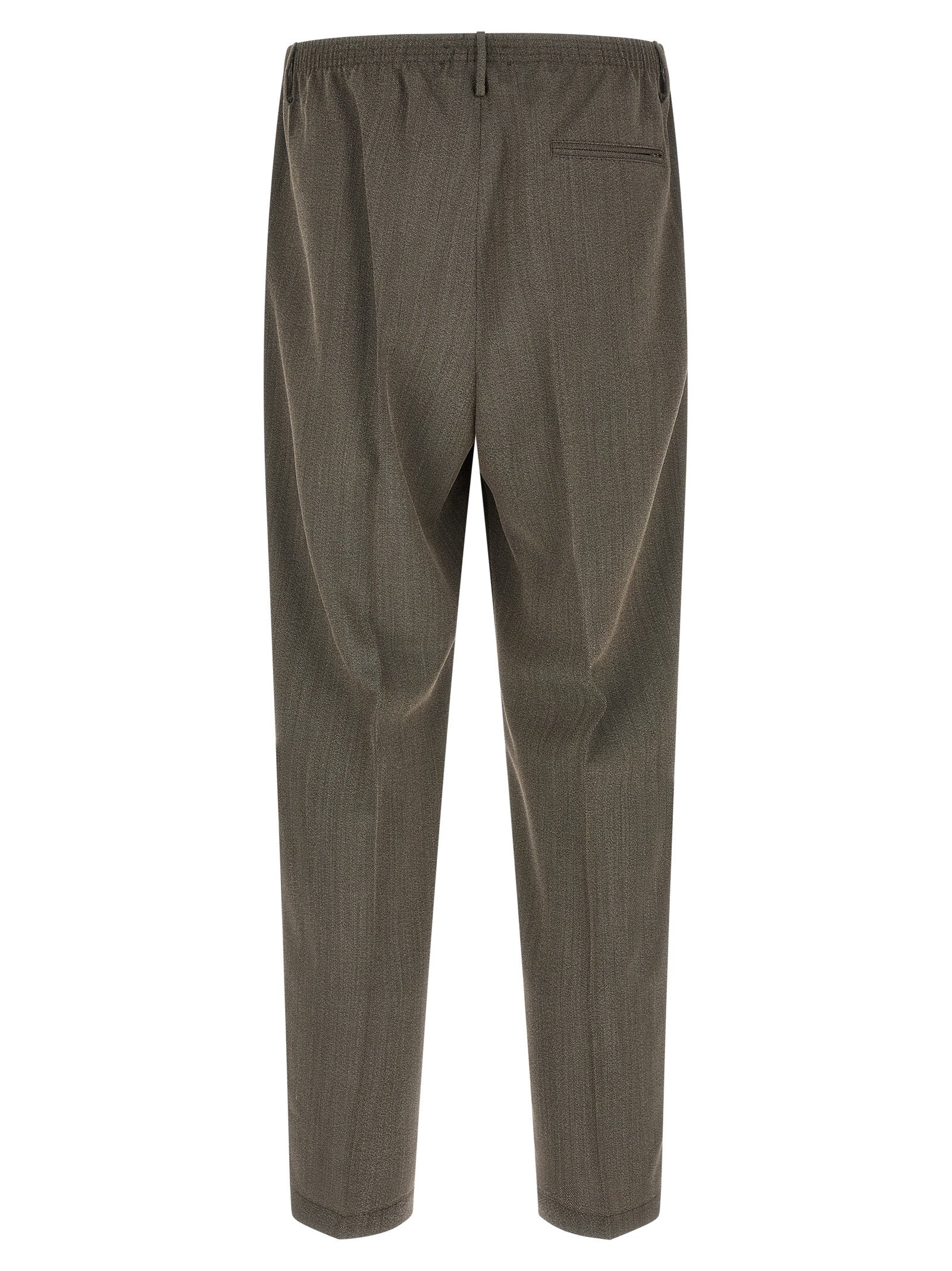 Trousers by CELLAR DOOR for men in virgin wool brown features a artisanal silhouette, showcasing a sophisticated tapered-leg & wide with a long and for a artisanal finish.